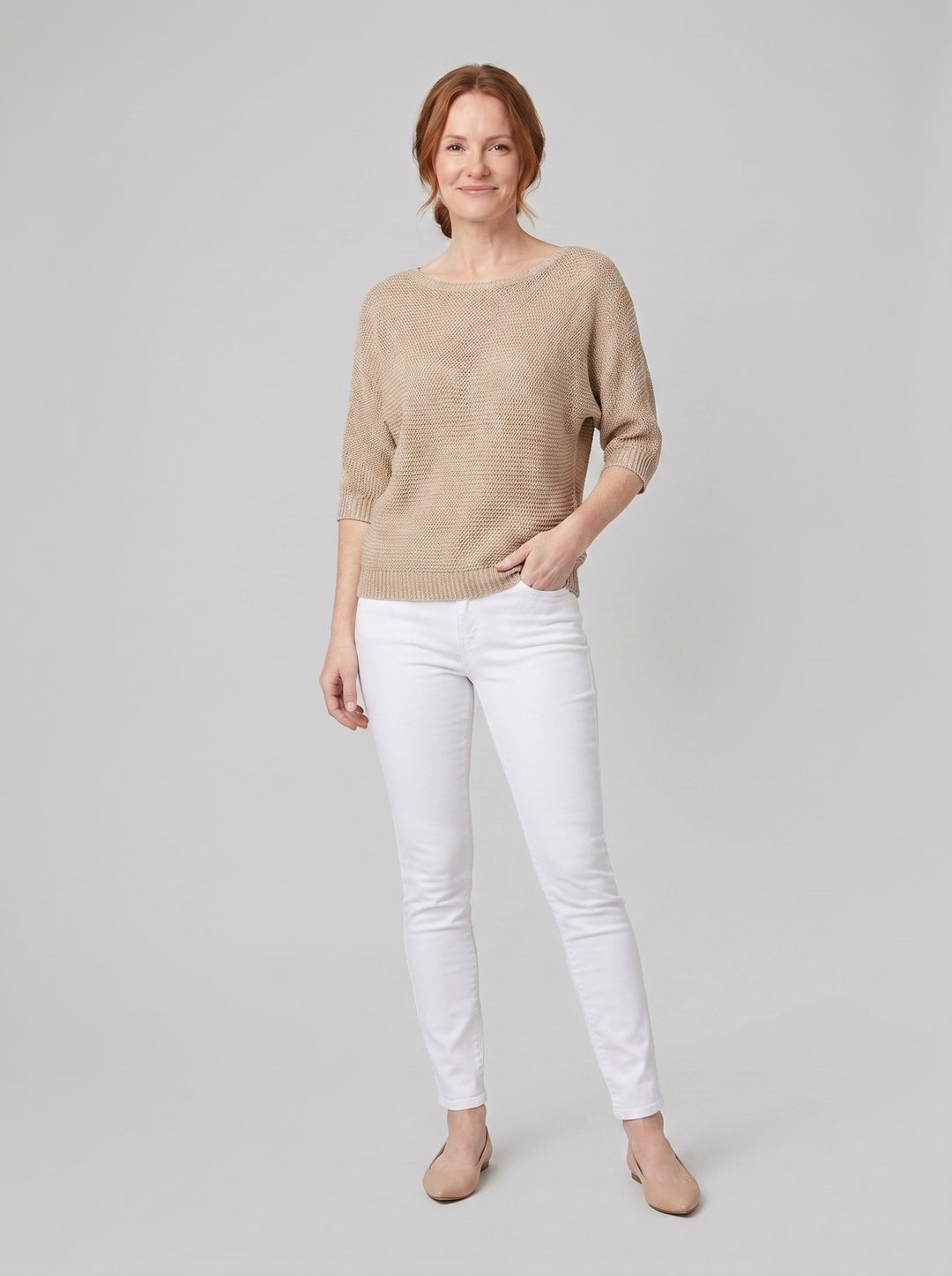 Elysian Spring Sweater beige on model