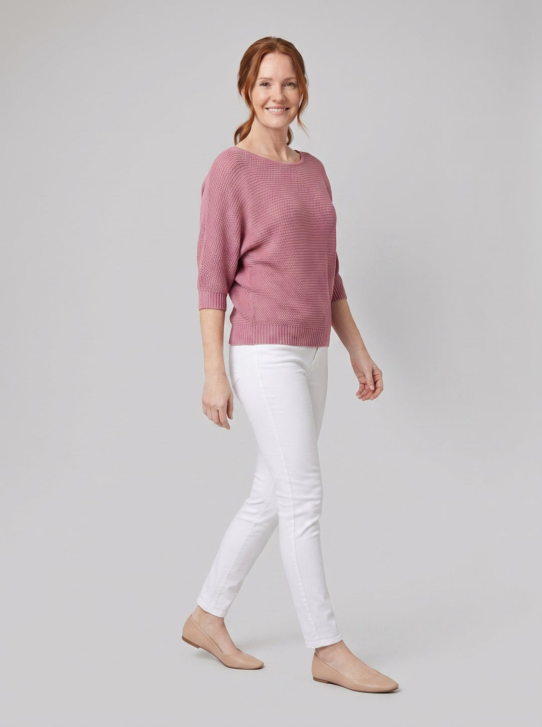 Elysian Spring Sweater pink on model