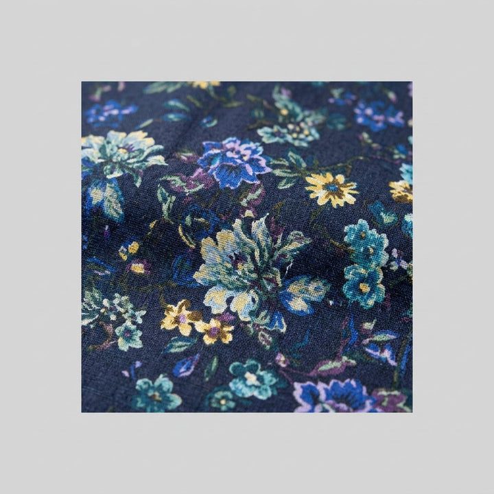Elysian tapestry dress blue fabric close-up