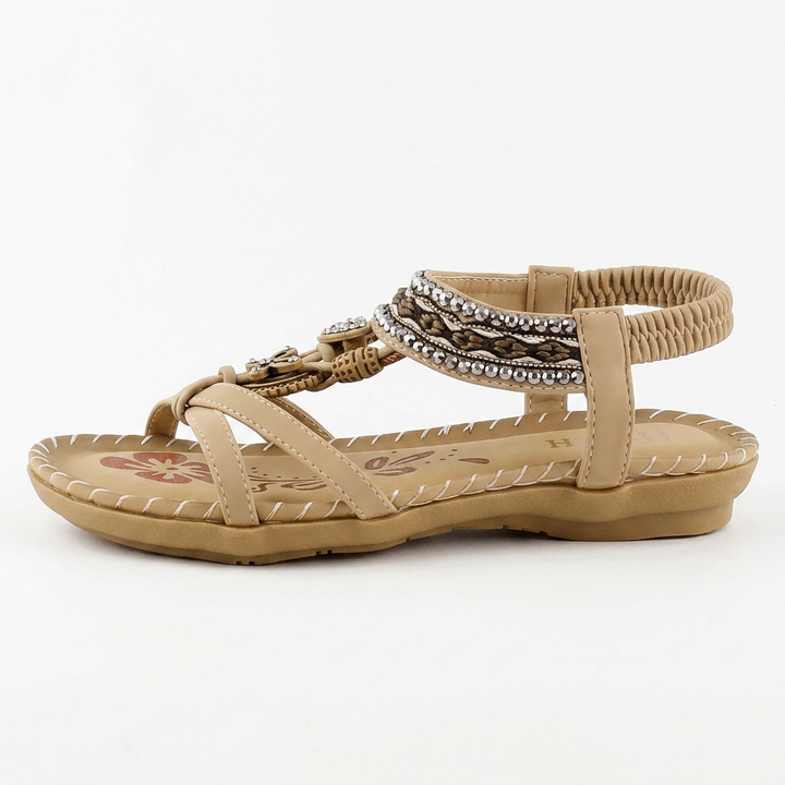 Emeline strappy sandal with adjustable straps and orthopedic footbed, view 1