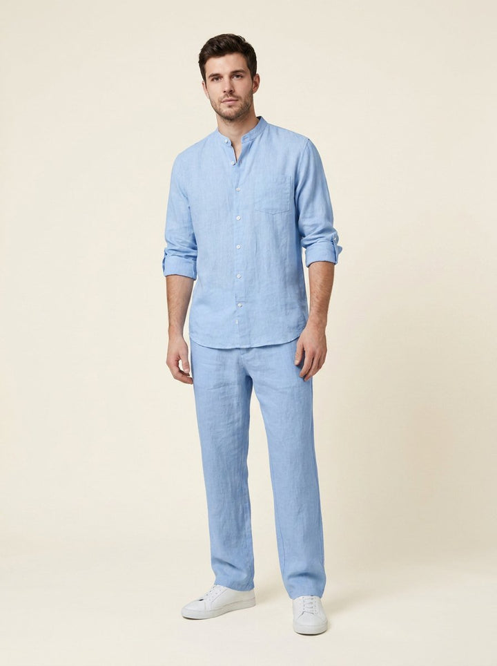 Ethan linen set light blue shirt and pants