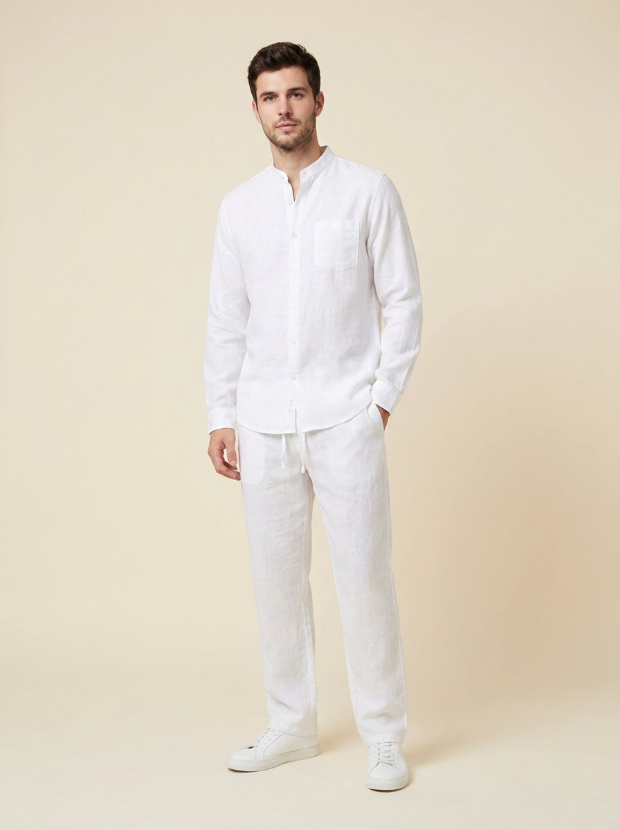 Ethan linen set white shirt and pants