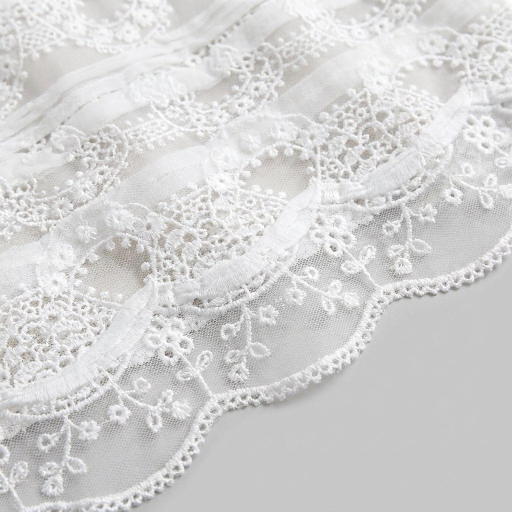 Evelyn lace mini dress fabric close-up
