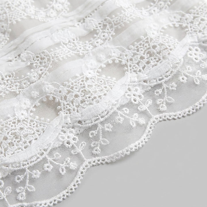 Evelyn lace mini dress fabric close-up