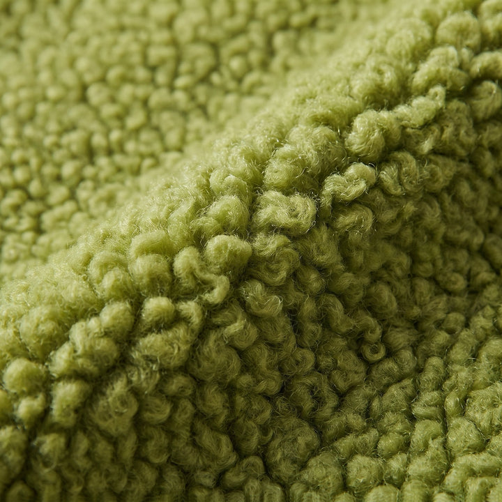 Faustine sherpa fleece vest, high-pile fabric close-up