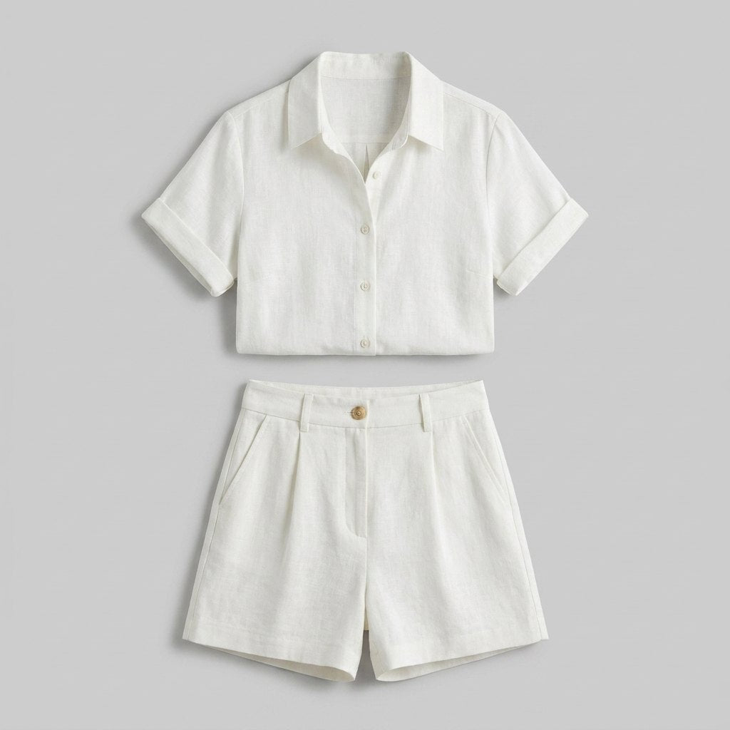 Felicity linen set product flat lay