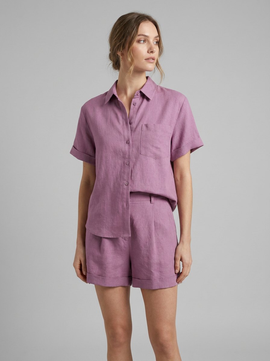 Felicity linen set mauve purple