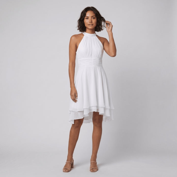 Fiona flare mini dress white