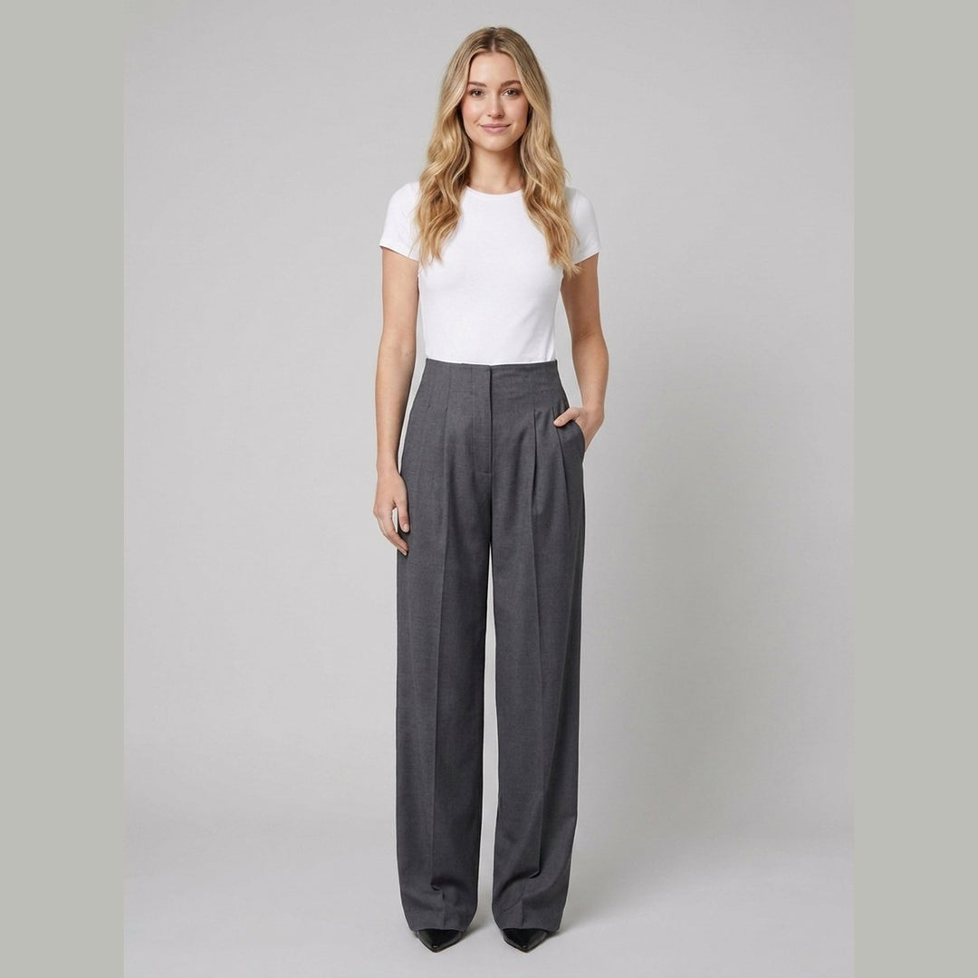 Fiora wide leg trousers gray