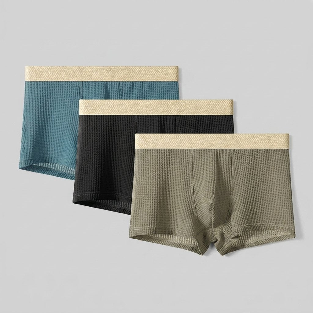 Fleek ice silk boxer briefs blue black green 3-pack