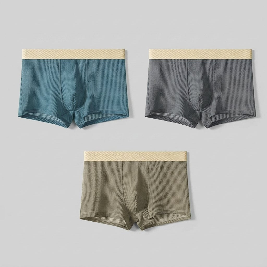 Fleek ice silk boxer briefs blue gray green 3-pack