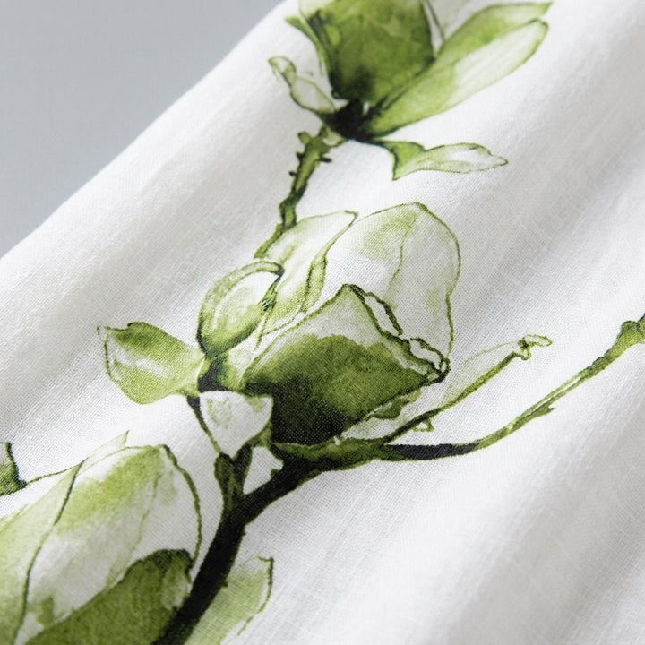 Fleur midi dress floral fabric close-up