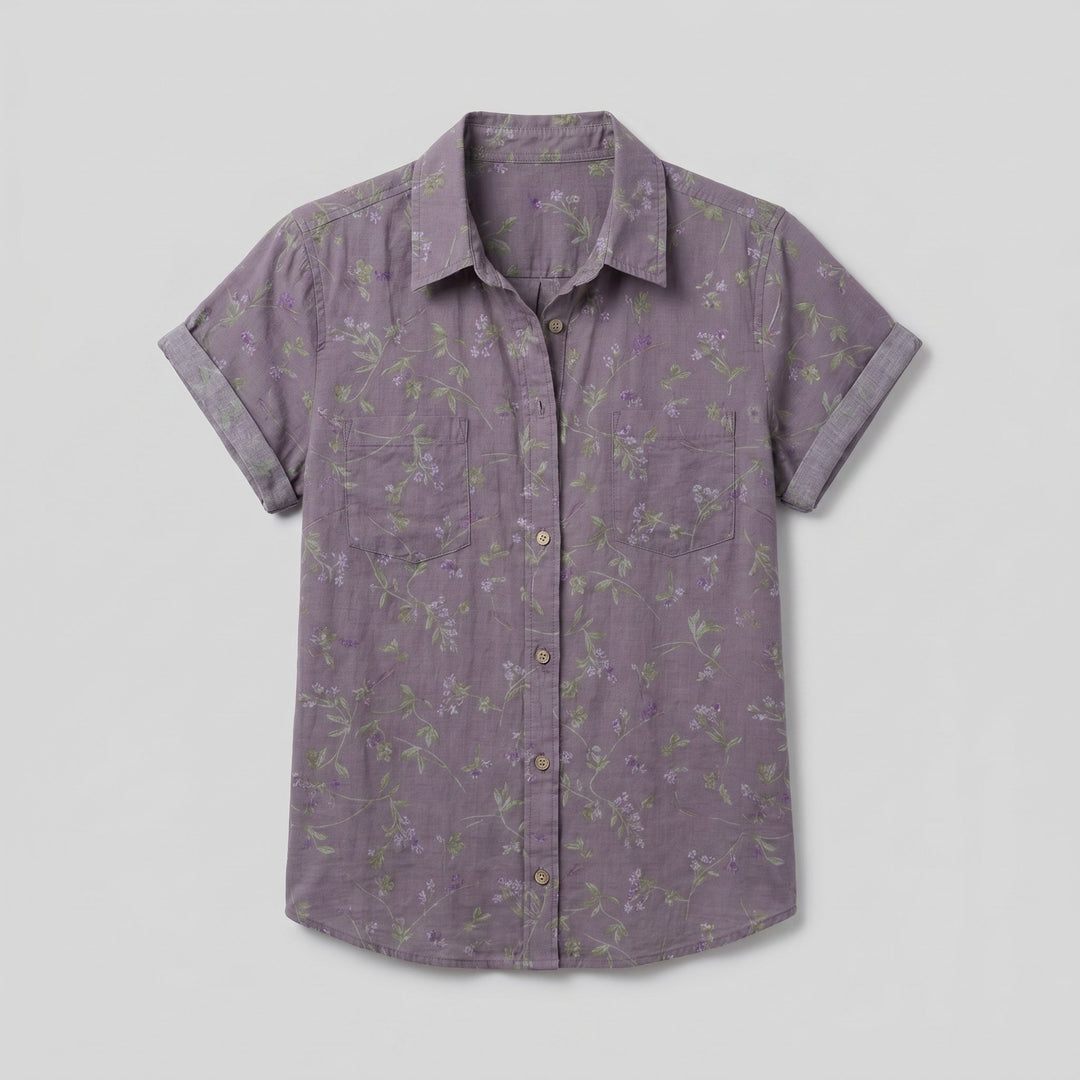 Fleur vintage floral blouse flat lay
