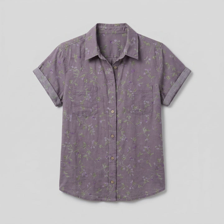 Fleur vintage floral blouse flat lay
