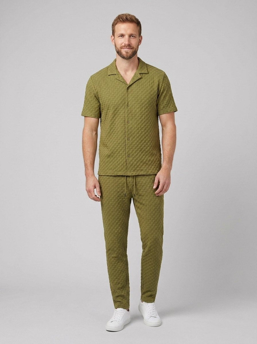 Gavin mens textured set pine green