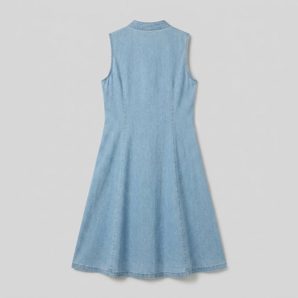 Georgina denim midi dress back view