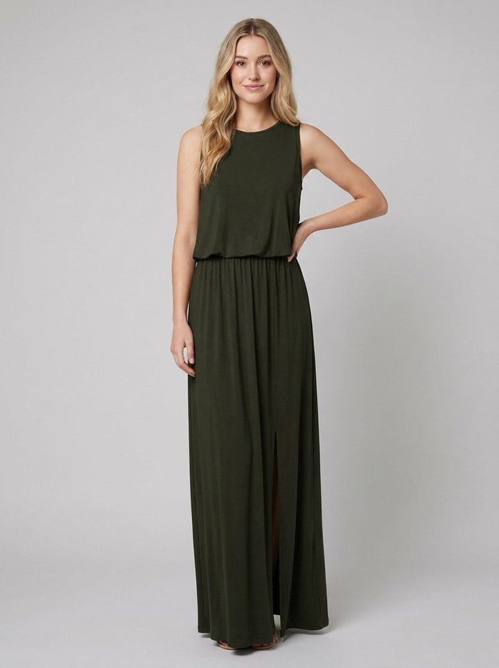 Giana summer maxi dress blackish green