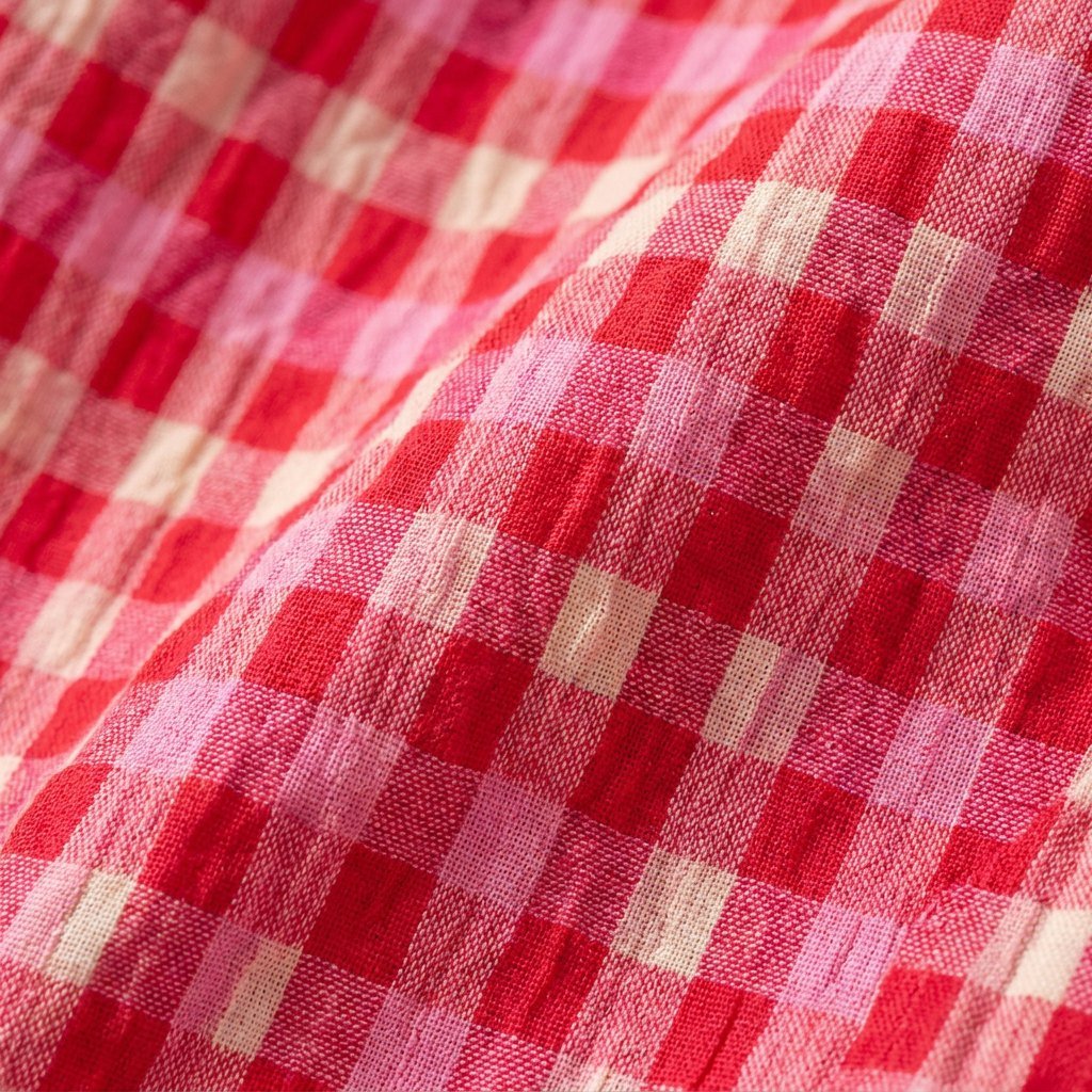 Gina gingham fabric close-up
