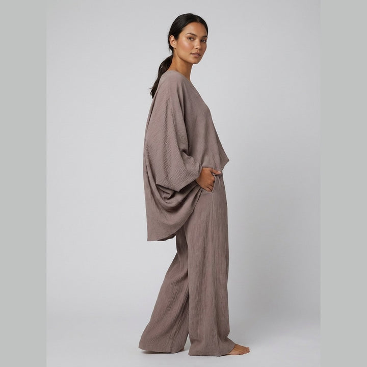 Gina loungewear set taupe side