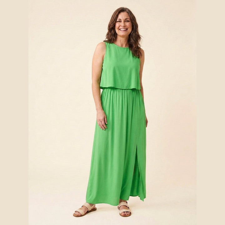 Giselle sleeveless loose-fit maxi dress in green