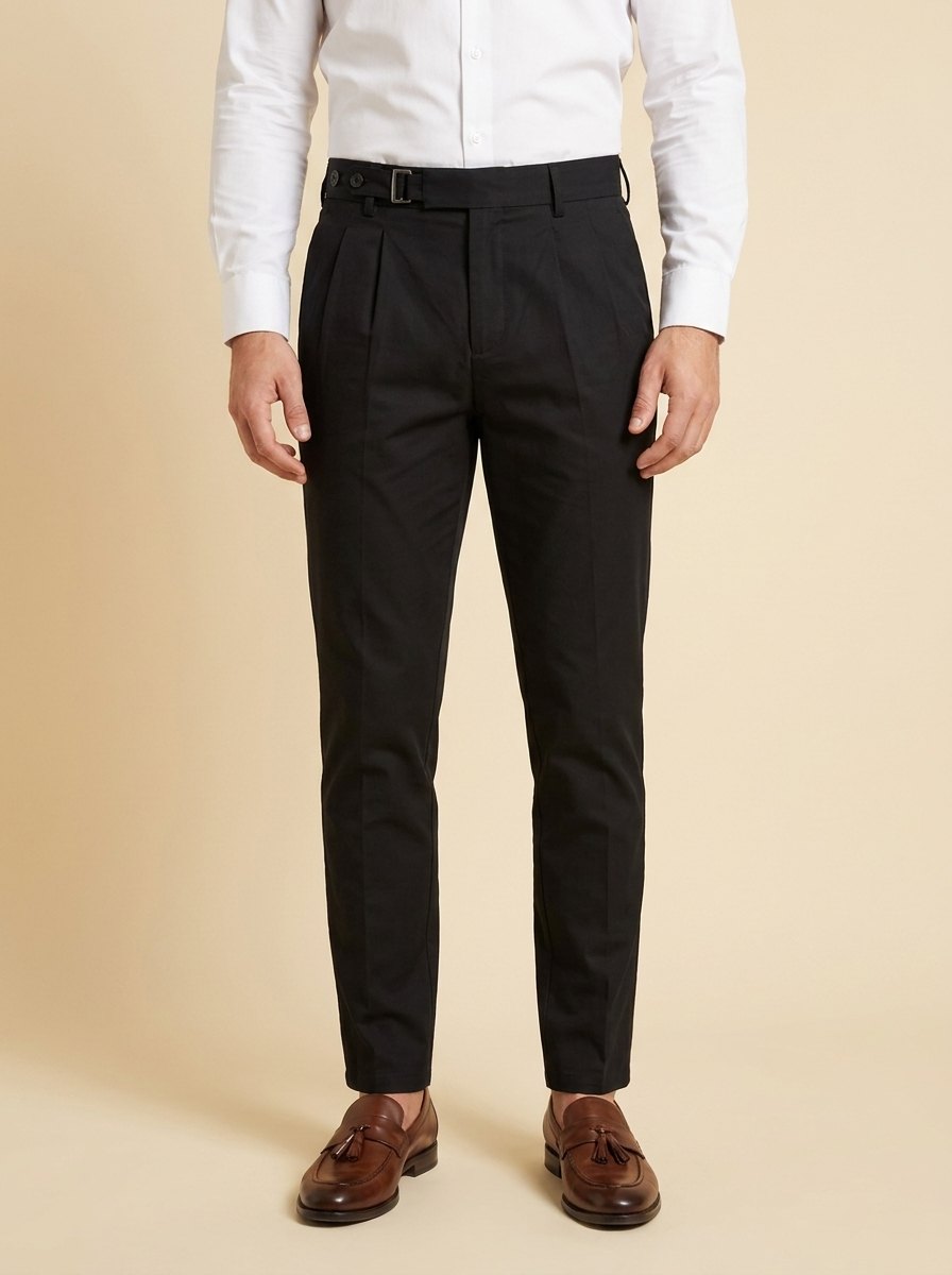 Hawthorne black slim trousers front