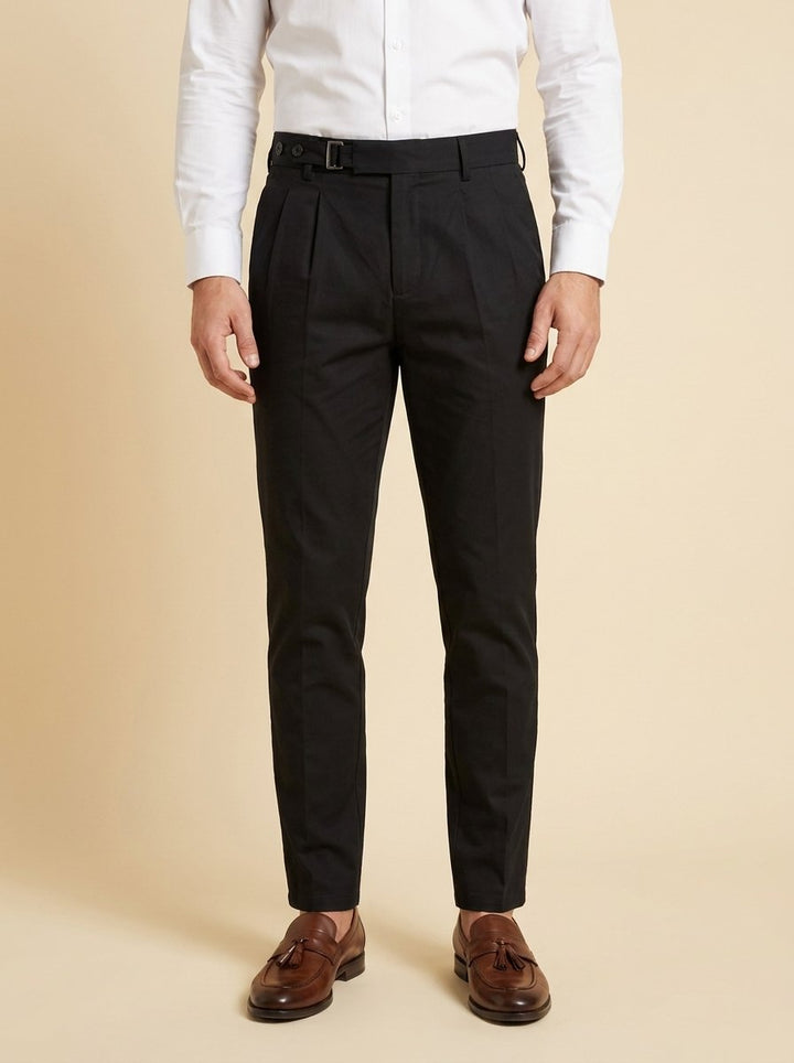 Hawthorne black slim trousers front