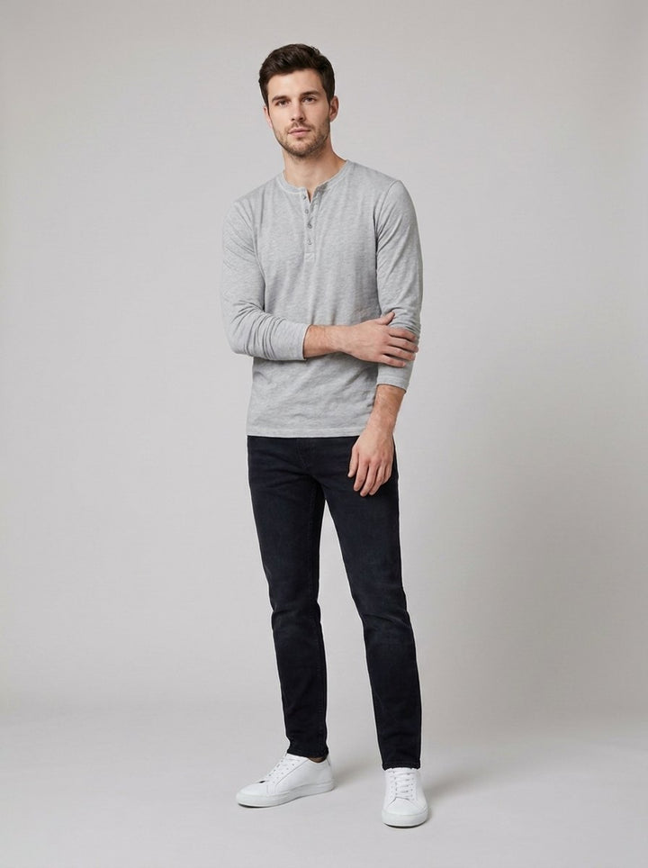 HENLEY long sleeve shirt gray