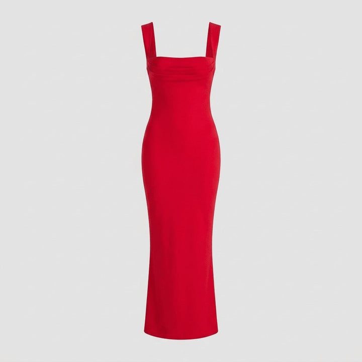 Hera red crepe maxi dress product