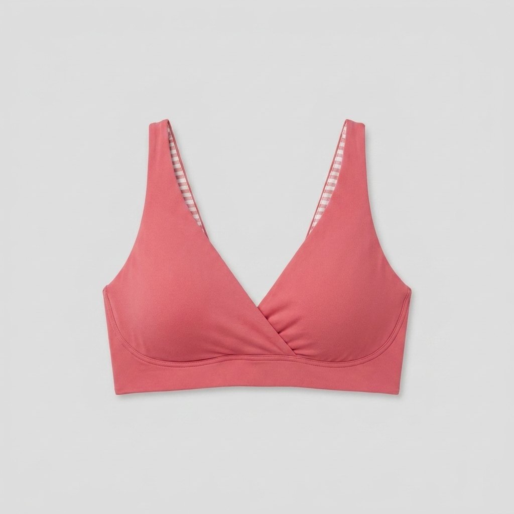 Hermine nursing bra in rose, wrap-over cups, front view