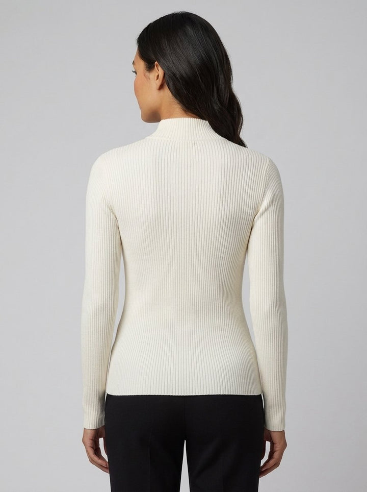 Holly double-zip ribbed knit top back view