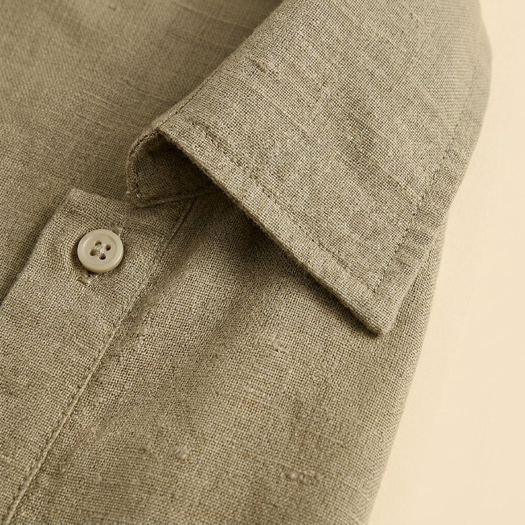 Ilse linen blend fabric detail