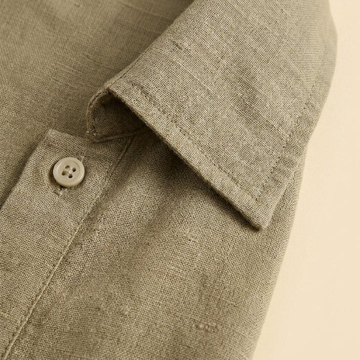 Ilse linen blend fabric detail