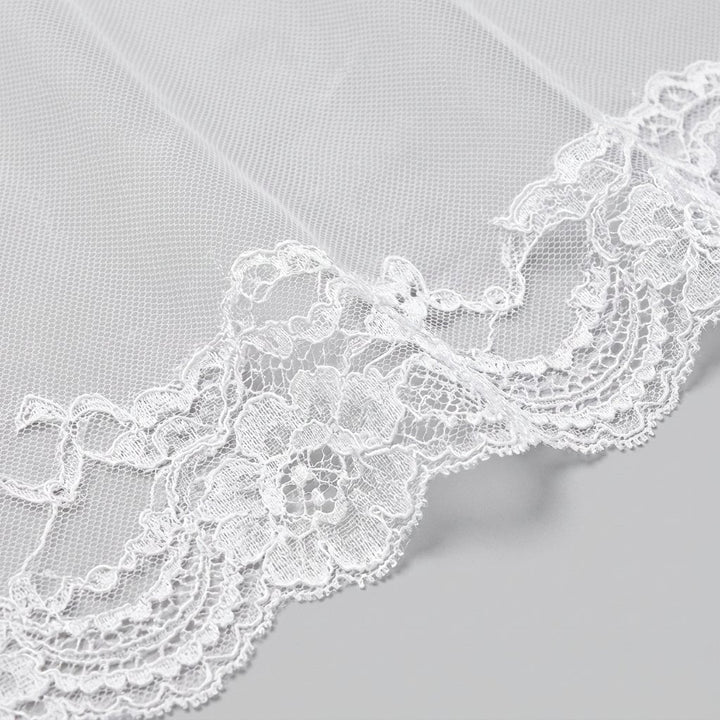 Close-up of the lace with its supportive tulle lining