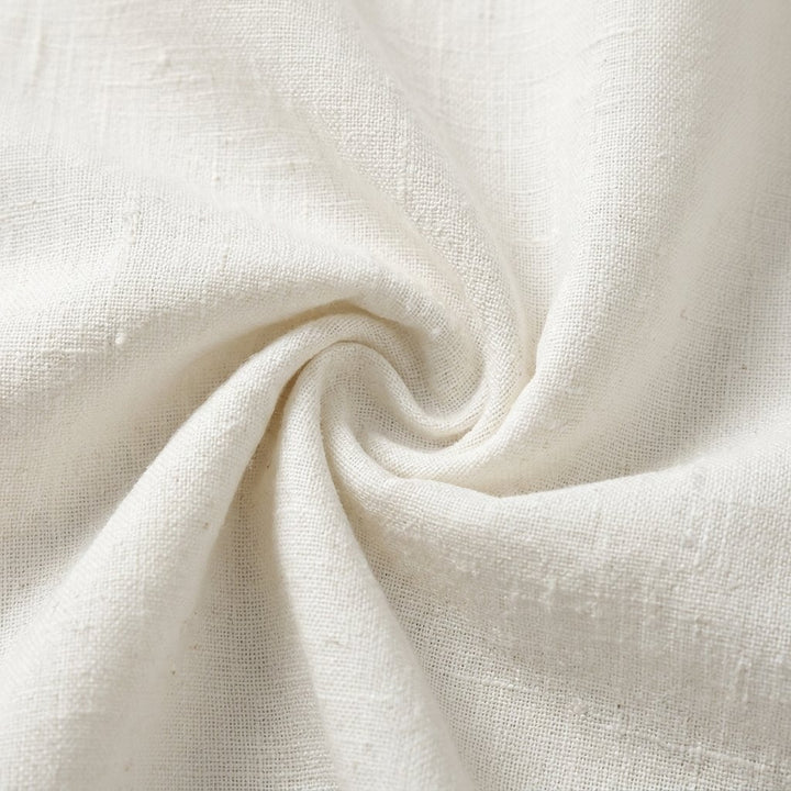 Ivory Elegance dress linen fabric close-up