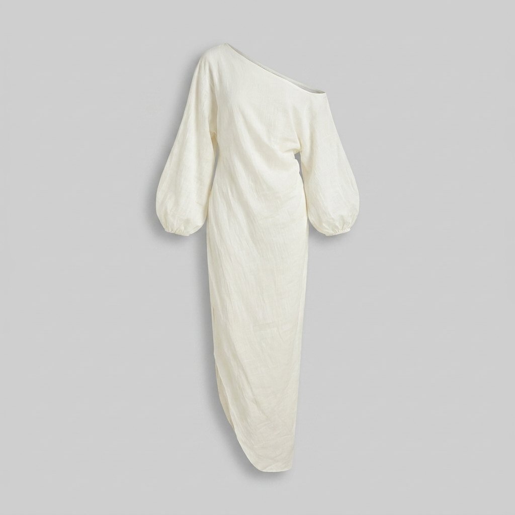 Ivory Elegance dress flat lay
