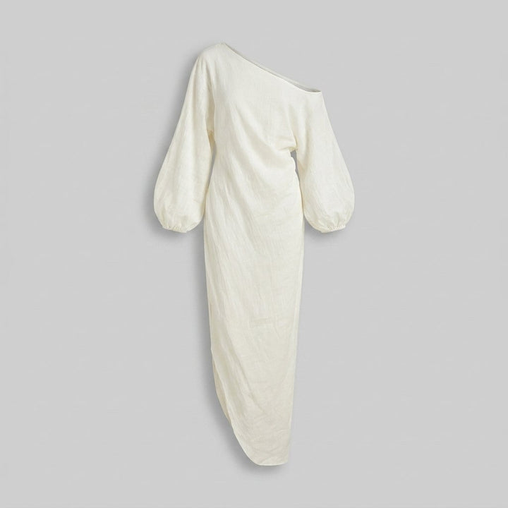 Ivory Elegance dress flat lay