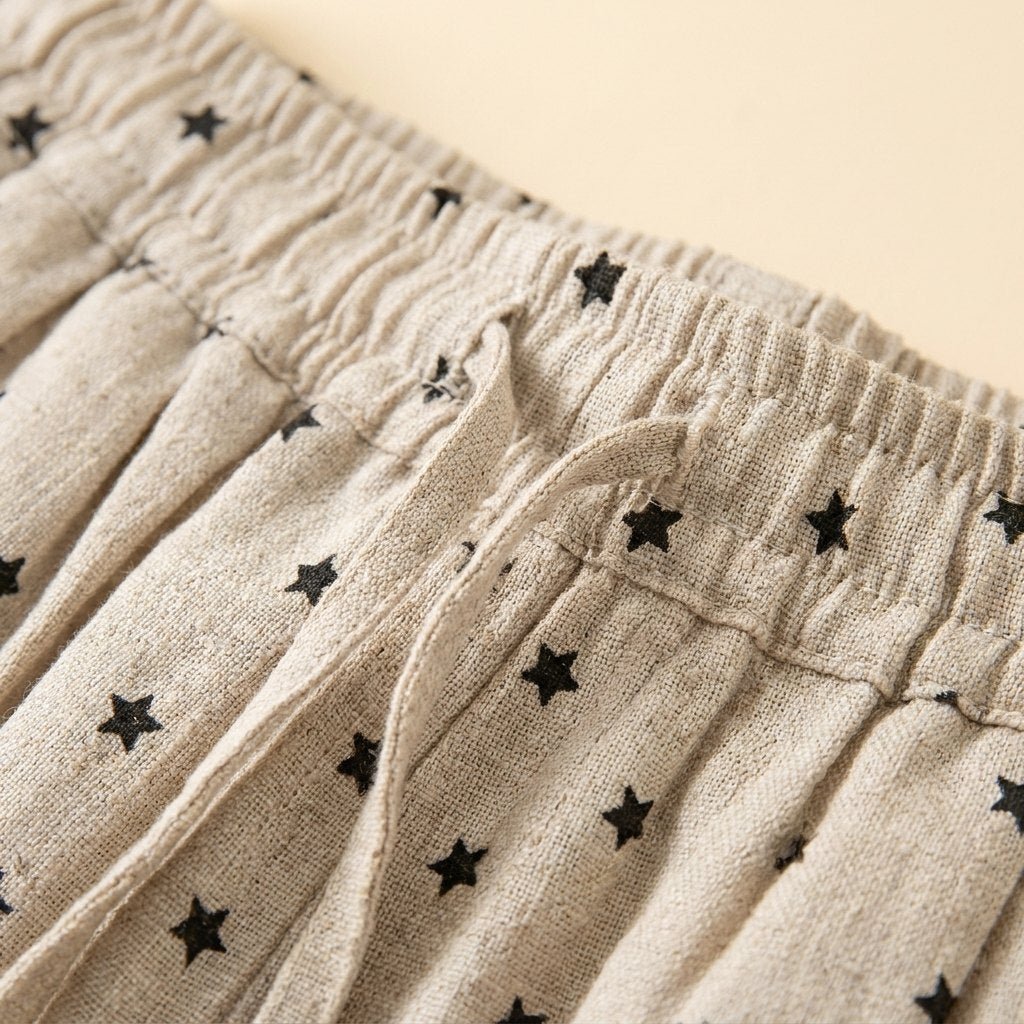 Ivy Crop Pants linen fabric detail