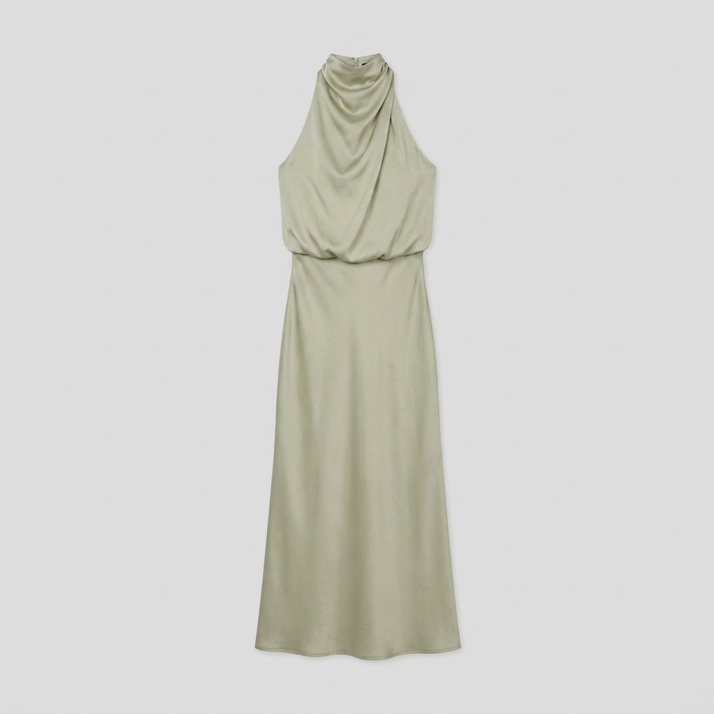 Ivy satin gown product flat-lay