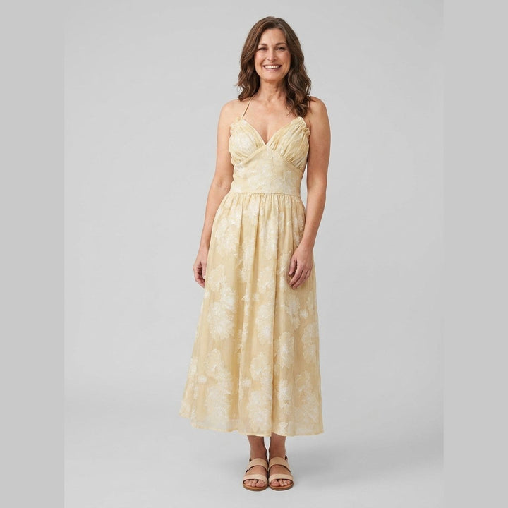 Ivy Maxi Dress yellow floral front