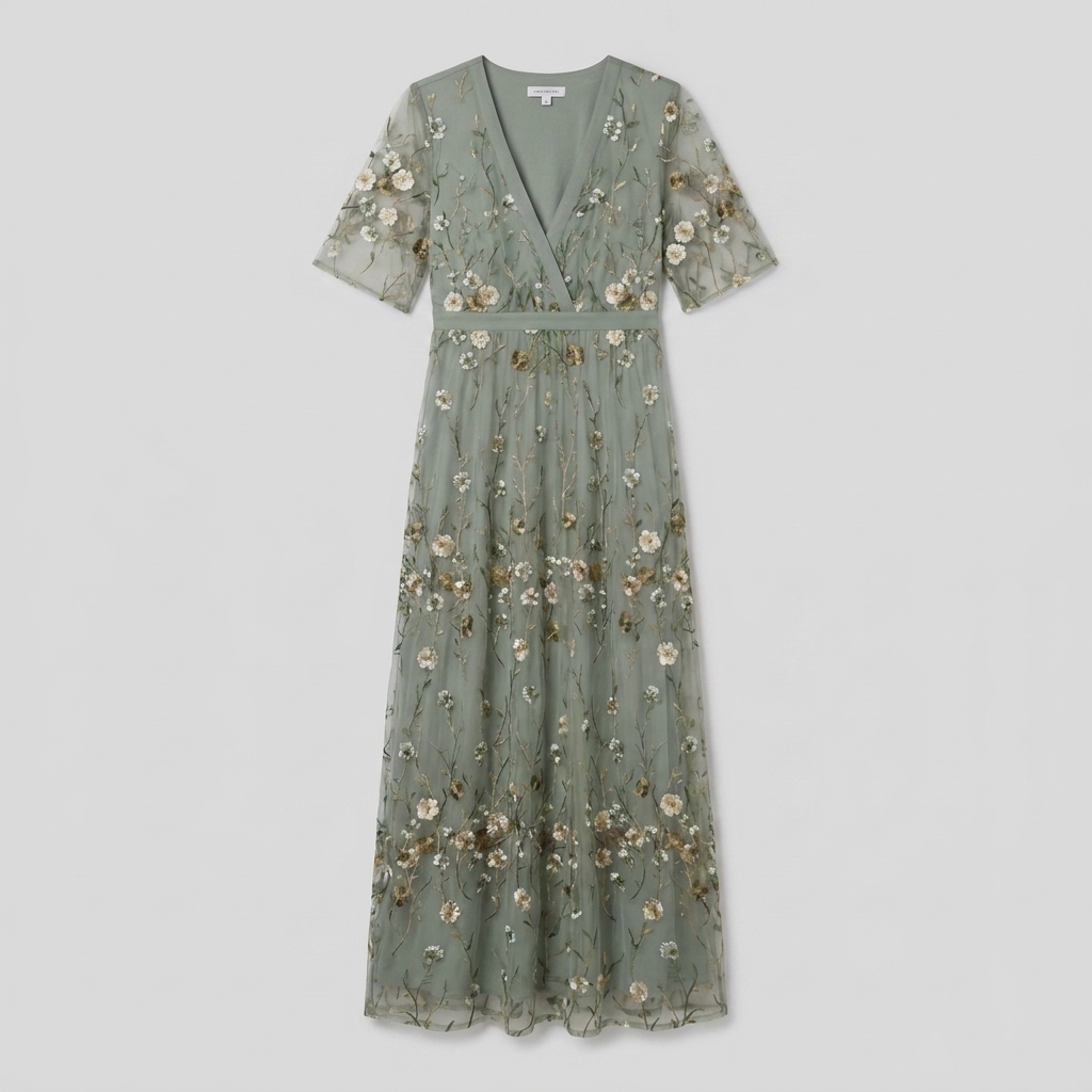 Jade floral maxi dress product flat-lay
