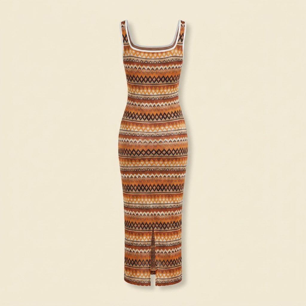 Jade knit maxi dress back view