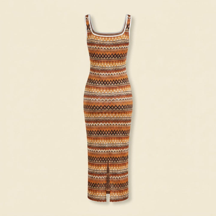 Jade knit maxi dress back view