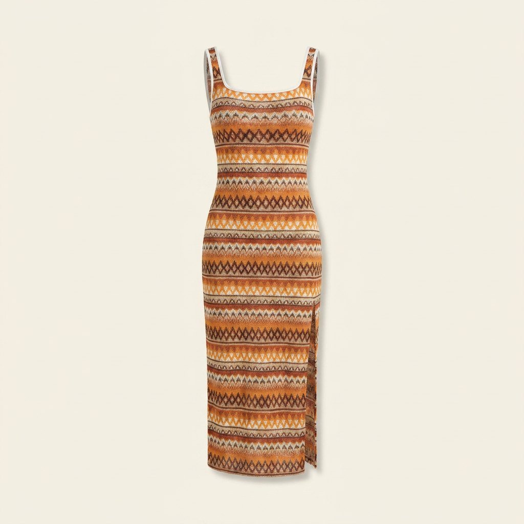 Jade knit maxi dress flat lay