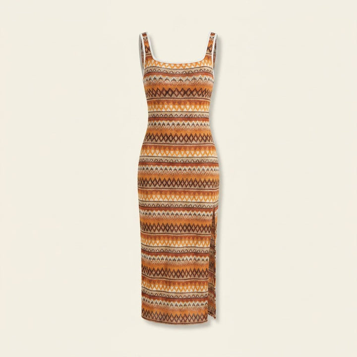 Jade knit maxi dress flat lay