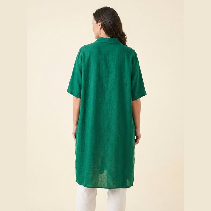 Jade plus size linen dress back