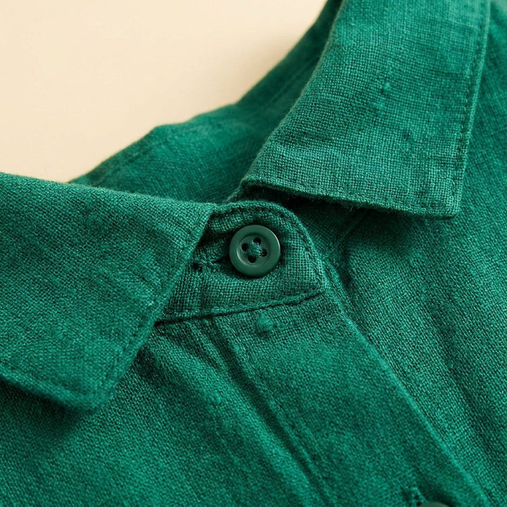 Jade plus size linen fabric detail