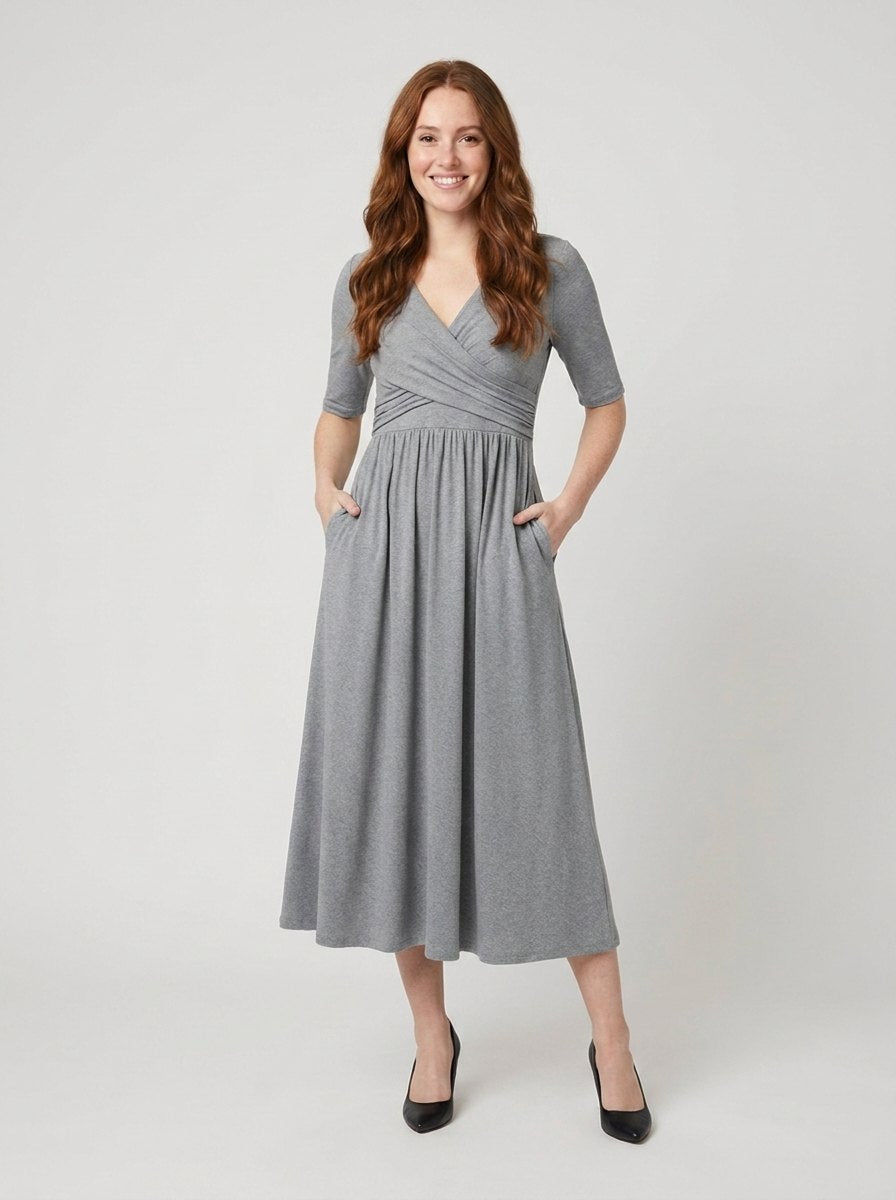 Jasmine Midi Dress gray
