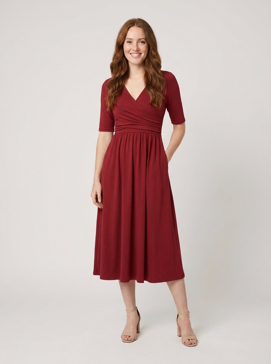 Jasmine Midi Dress red