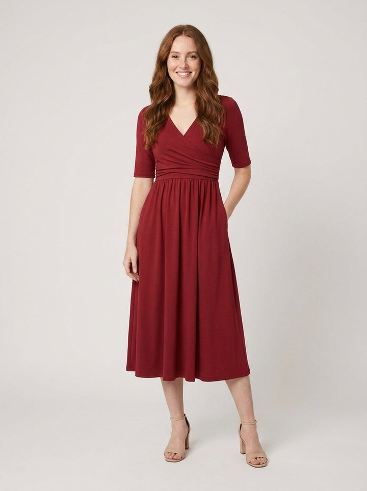 Jasmine Midi Dress red
