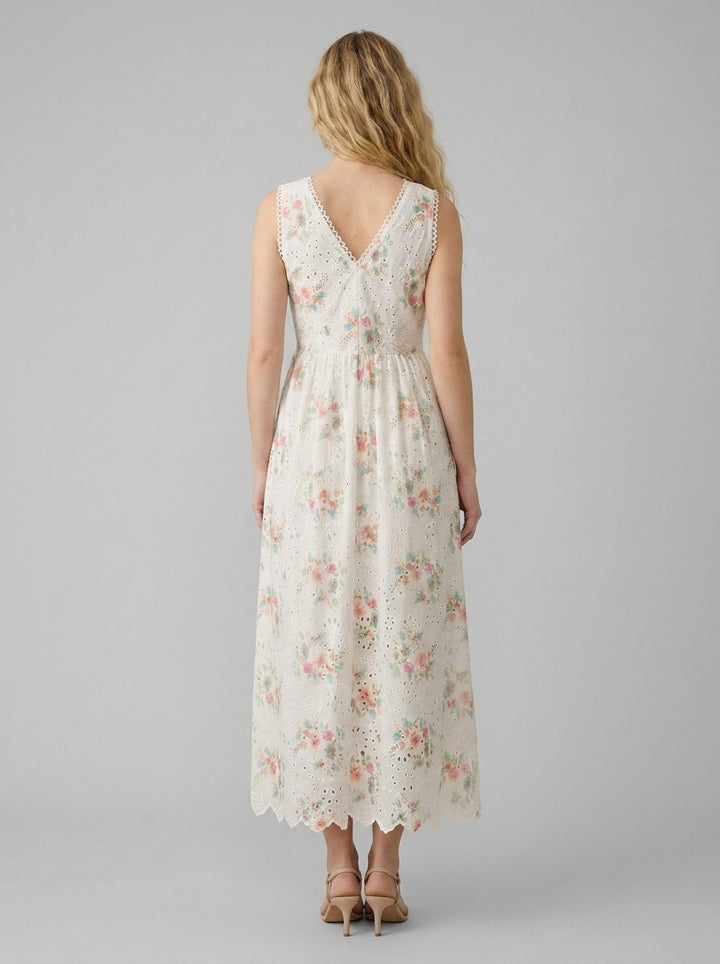 Josephine eyelet floral maxi dress back view